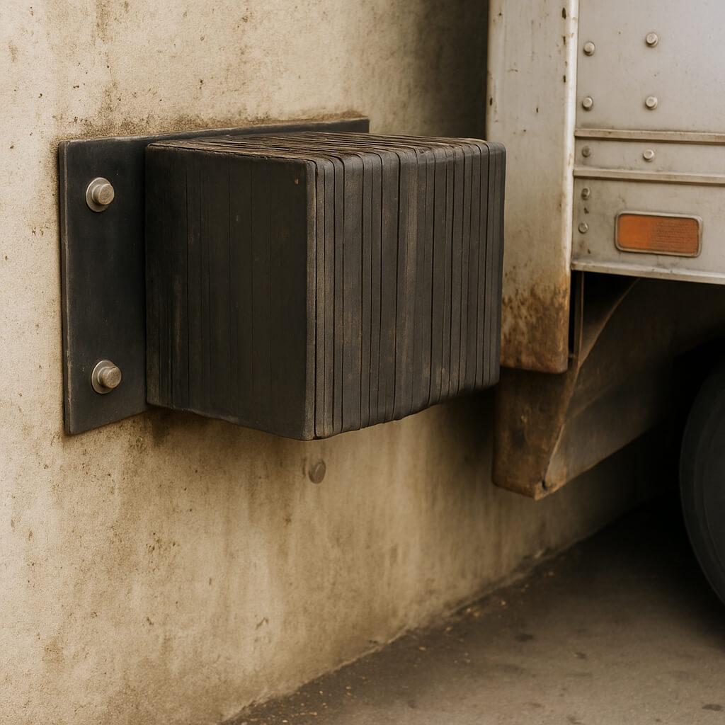 Loading dock rubber bumper