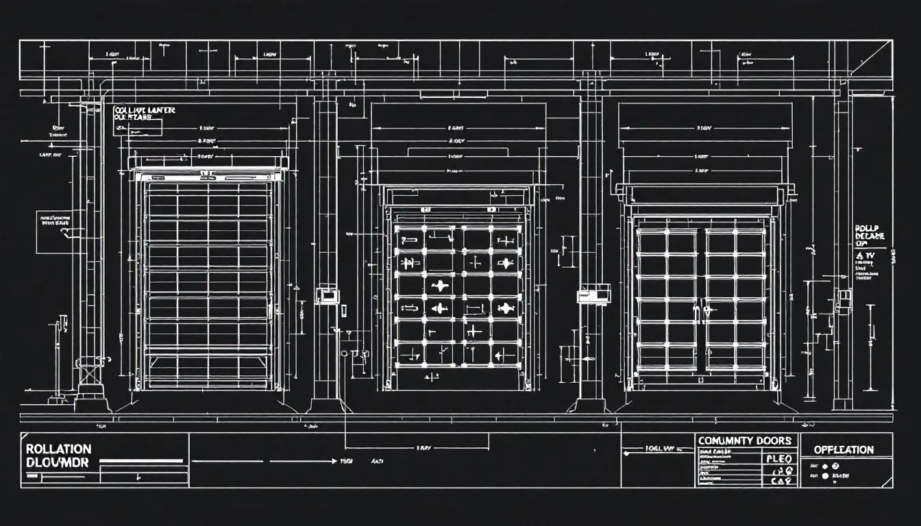 Architectural drawing of a door assembly
