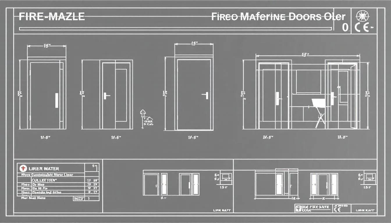 Technical drawing of door and frame profiles
